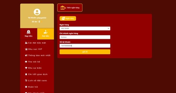 Hướng dẫn rút tiền 89Win qua chuyển khoản ngân hàng